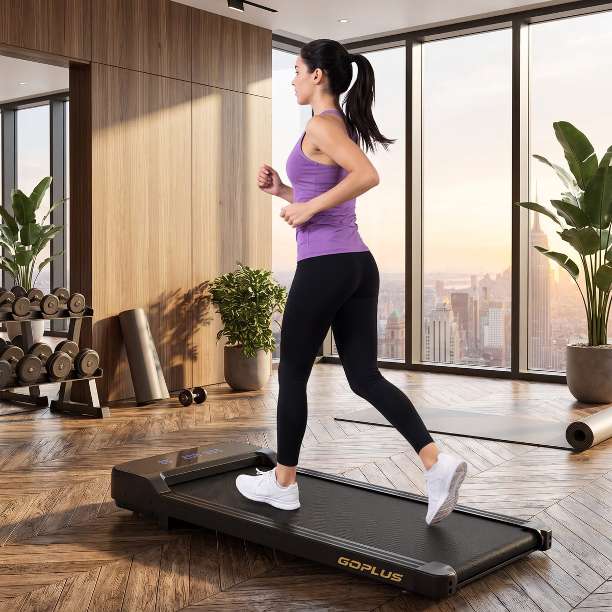 Airfind 2.5 HP Under Desk Treadmill with Remote Control and 3 Countdown Modes for Home Office Walking Pad Jogging, Black