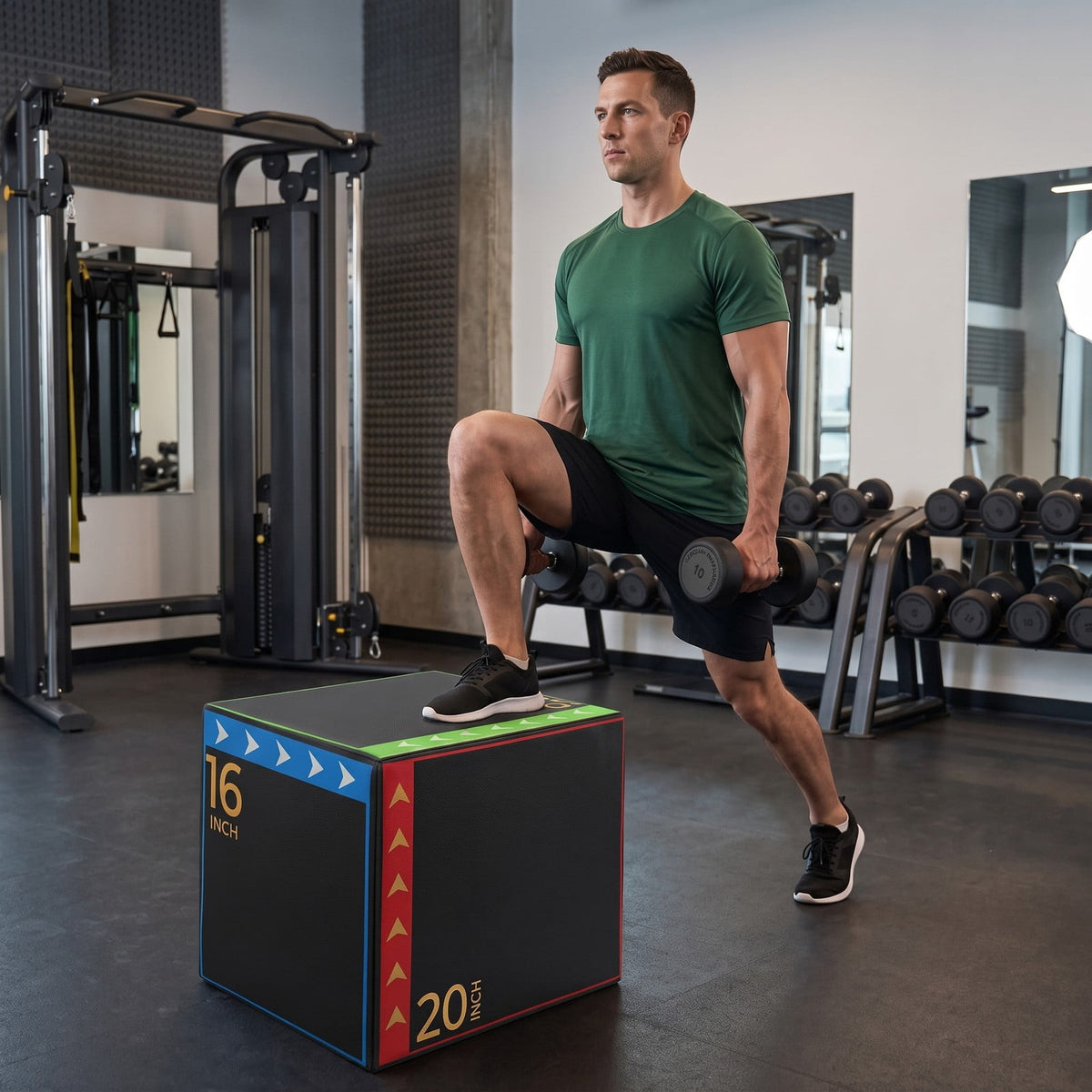 Airfind 3 in 1 Plyometric Box 16 x 20 x 24 Inch Soft Foam Plyo Jump Box for Home Gym Box Jumps and HIIT Training, Multicolor