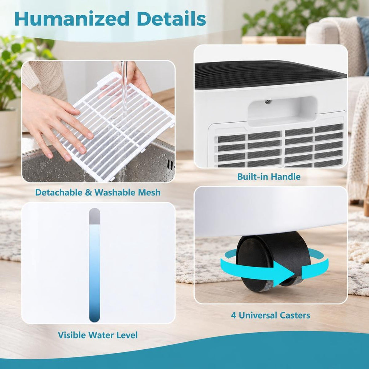Airfind 30 Pints 1500 Sq. Ft Portable Dehumidifier for Medium to Large Spaces, 10 Inch x 8.5 Inch x 18.5 Inch Footprint, ABS Frame, White