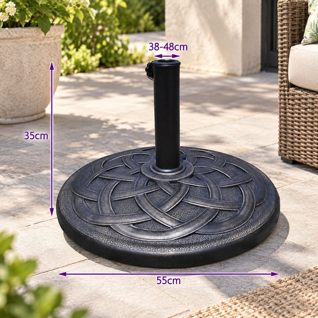 Airfind 22 Inch Heavy Duty Round Umbrella Base Stand, Steel upright and resin base Round base Frame, Bronze