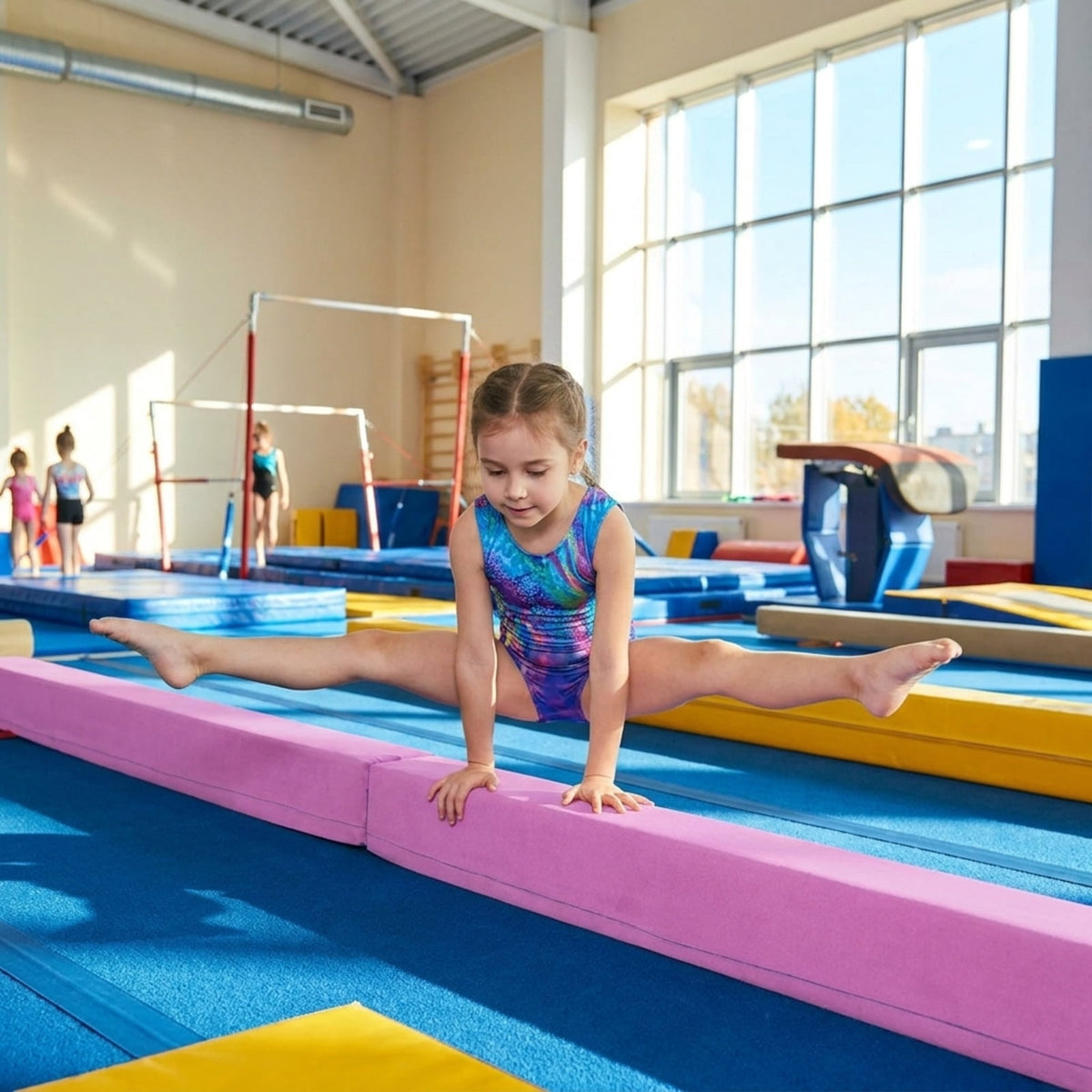Airfind 7 FT Folding Balance Beam with Removable Suede Cover and Non-Slip Bottom, Portable Gymnastics Training Beam for Home, Purple