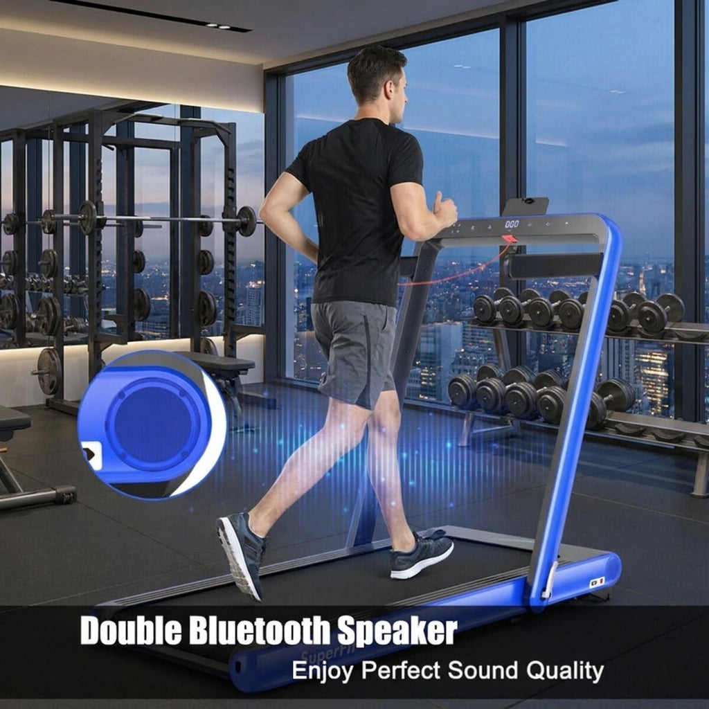 Airfind 4.75HP Walking Pad Treadmill for home with LED display and remote control plus 7-layer anti-slip belt for under desk walking, Navy