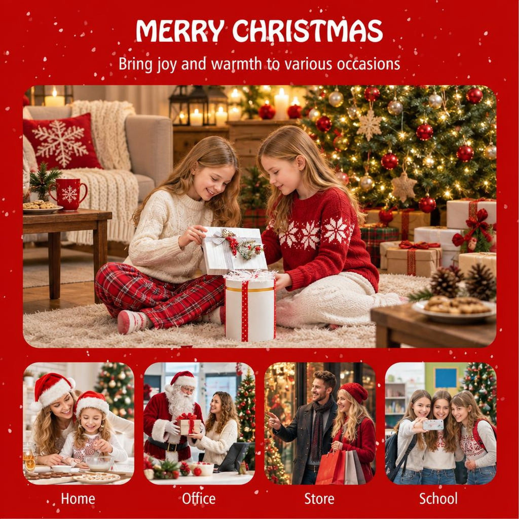 Airfind 7 Feet Artificial Christmas Tree with 3156 Lush PVC Branch Tips and 400 Warm White LED Lights, PVC PE Metal Frame, Green