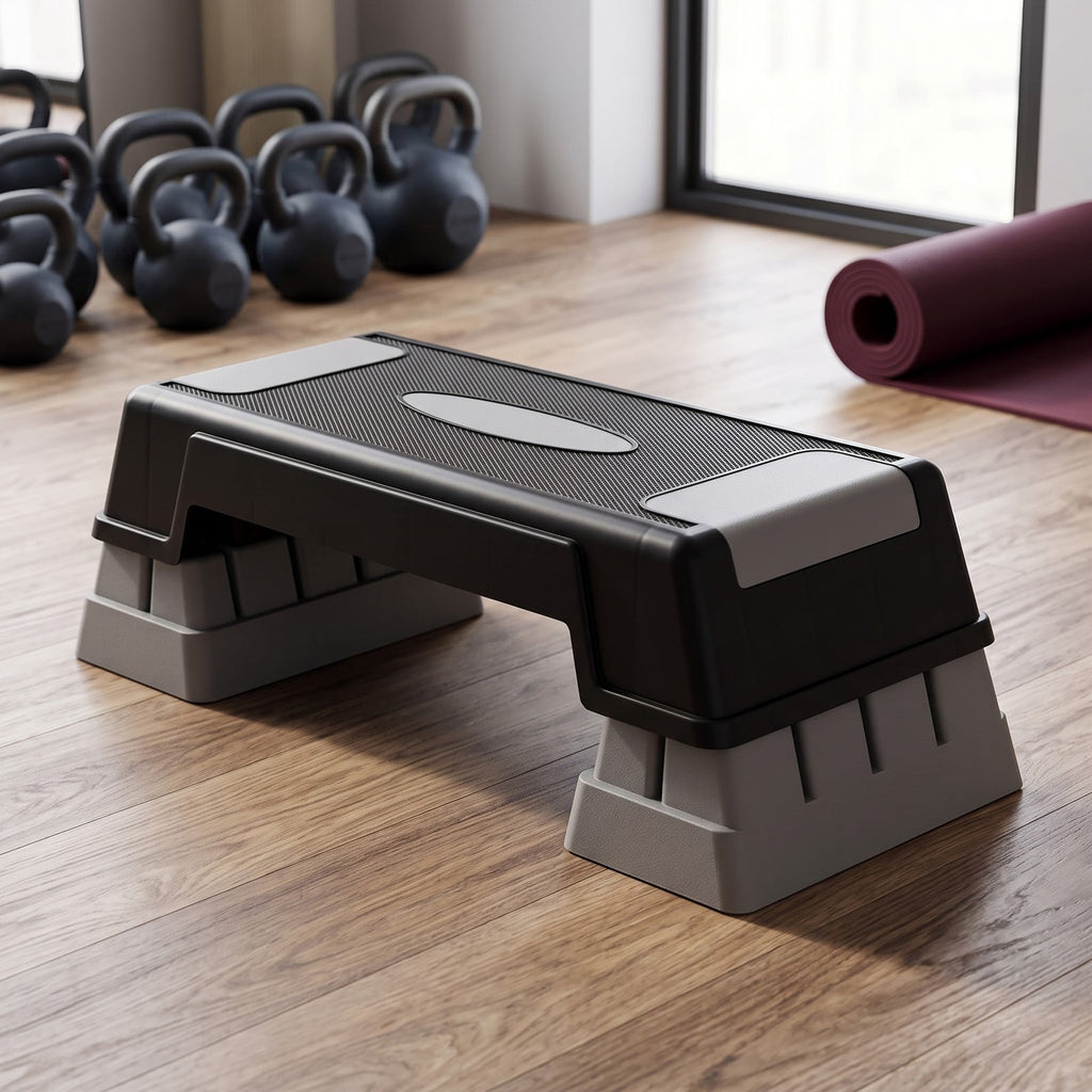Airfind Aerobic Exercise Stepper Trainer with Adjustable Height 5-7-9 Inch, Anti-Slip Workout Step Platform for Home Gym Cardio Strength Training, 330 lbs, Gray