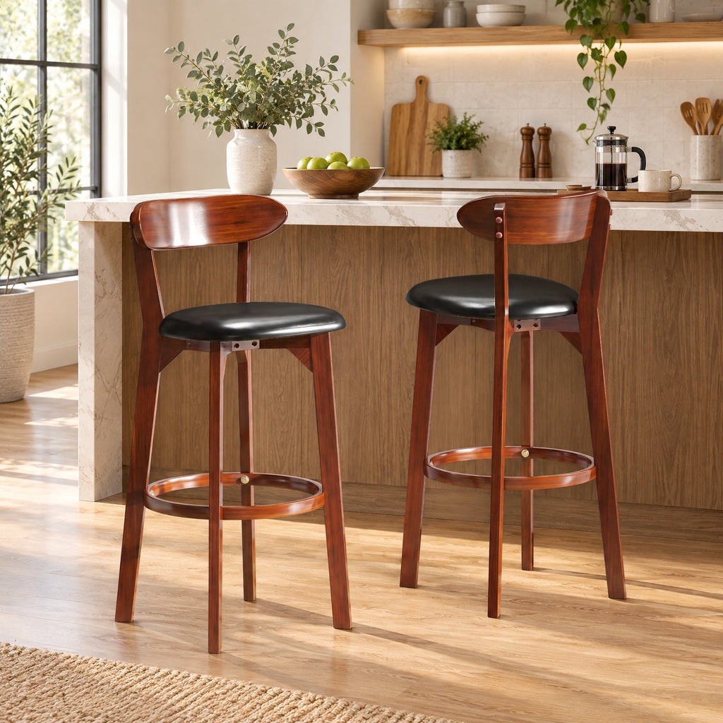 Airfind Set of 2 29 Inch Modern Armless Upholstered Cushioned Seat Island Dining Chairs for Kitchen, 275 lbs Capacity, 16.5 x 19 x 40 Footprint