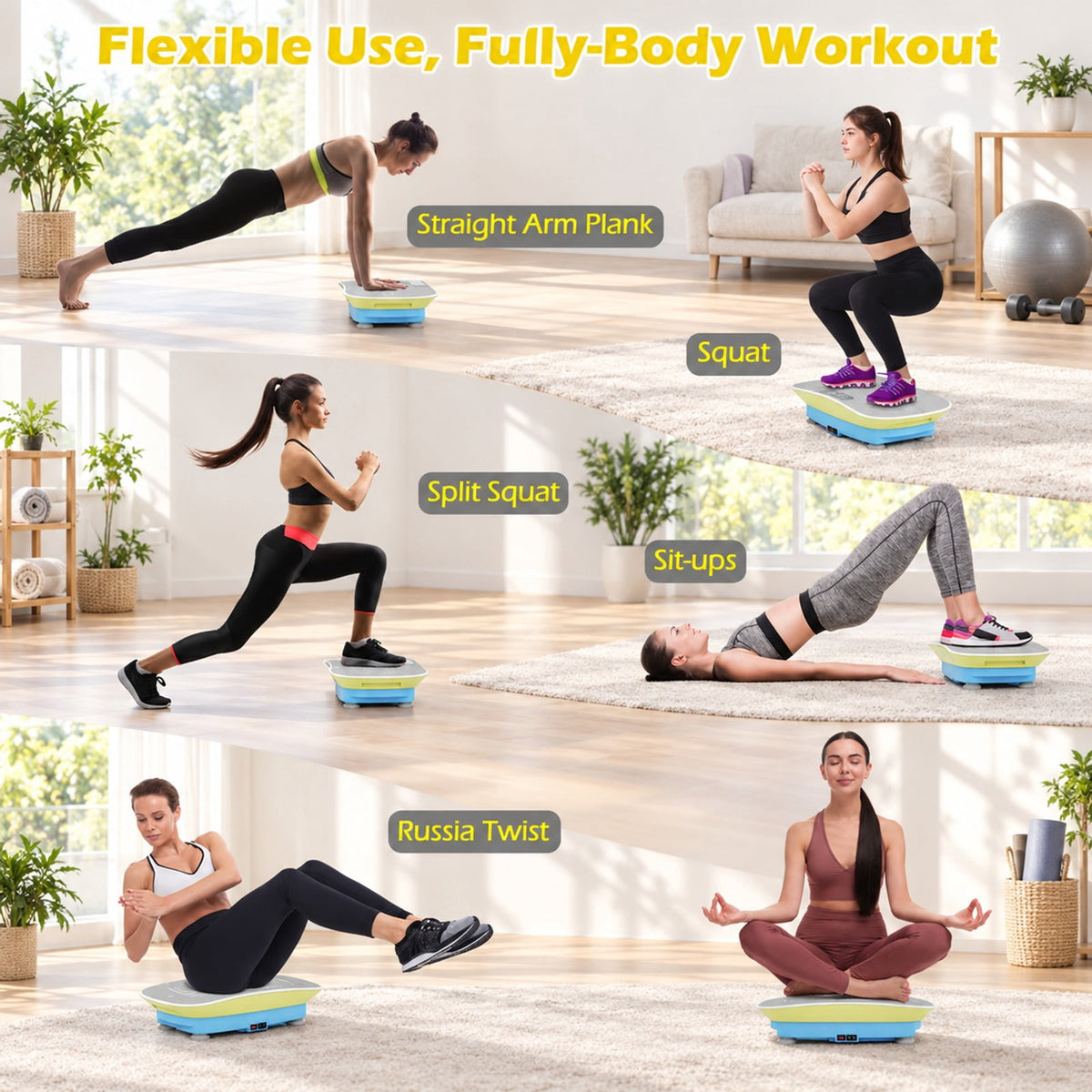 Airfind Vibration Plate Exercise Machine for Lymphatic Drainage and Weight Loss with 10 Speed Intensities, 330 lbs Capacity, ABS Silicon Metal Frame