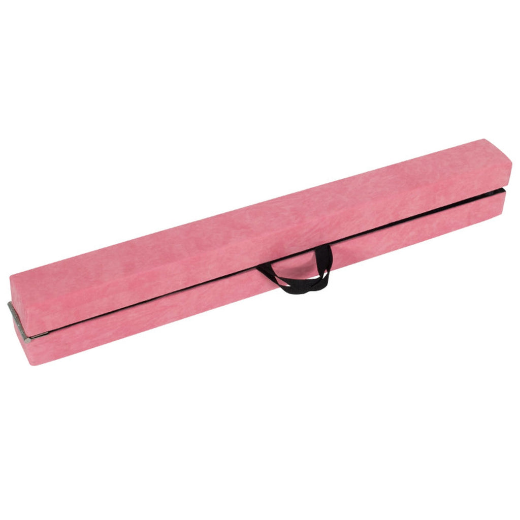 Airfind 9 ft Folding Gymnastics Balance Beam with Suede Cover, Pine Wood Core and Non-Slip Mat, Pink