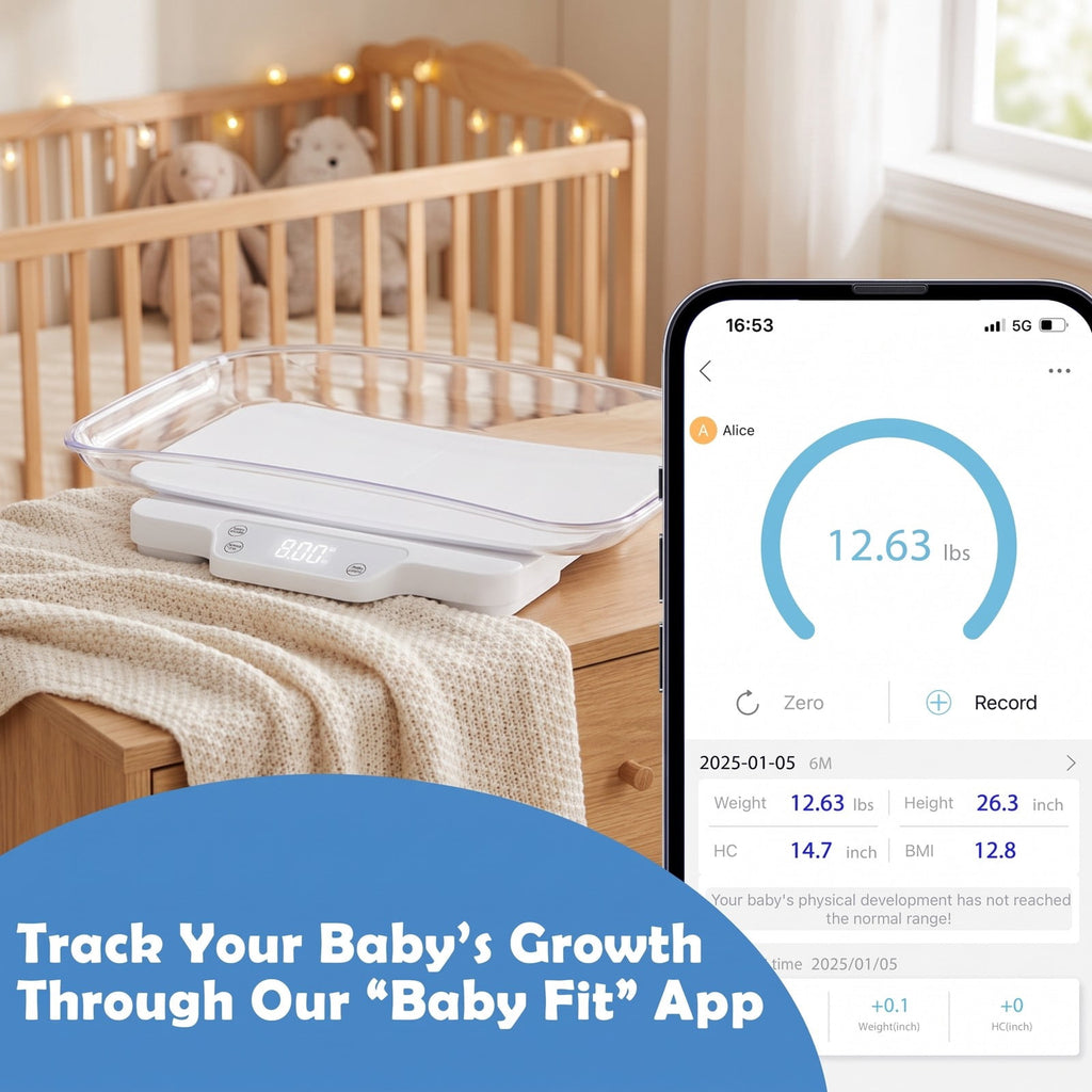 Airfind Nursery Scale, with Detachable Tray for Body Weight and Height Measurement, ABS, 29 Inch x 12.5 Inch x 2.5 Inch Weight Scale, White