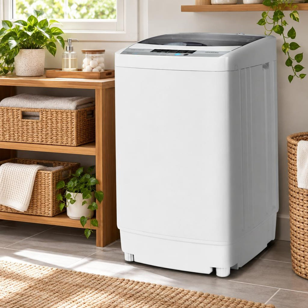 Airfind 12 lbs Full-automatic Washing Machine with 10 Wash Programs, PP plastic; Metal motor: Aluminum Inner tube: Stainless steel Frame