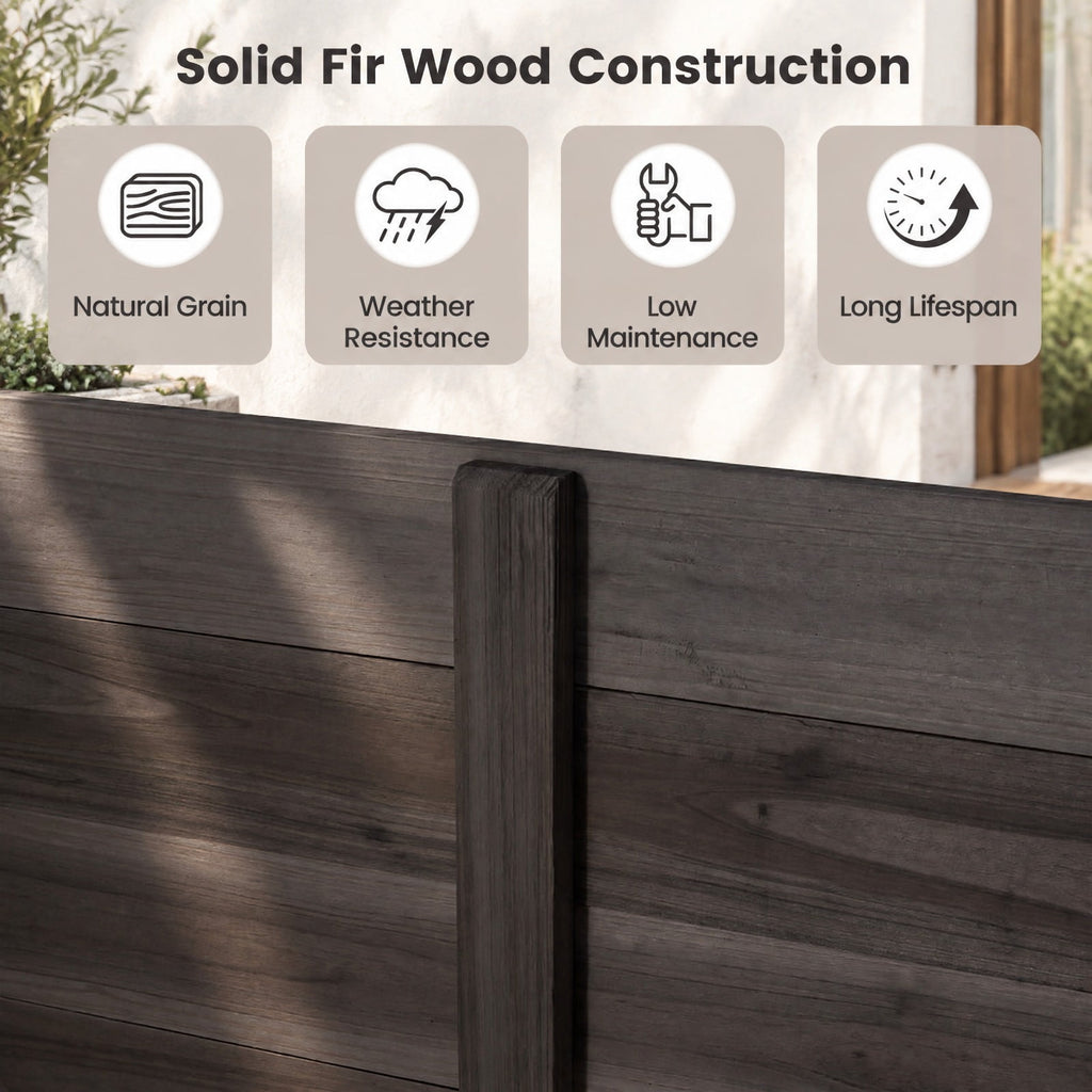 Airfind 3-Panel Outdoor Privacy Air Conditioner Fence for Outside, Fir Wood, 47 Inch x 47 Inch x 45.5 Inch Length of Each Ground Stake 12 Inch