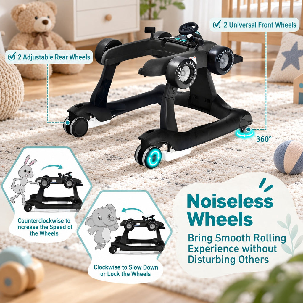 Airfind 4-in-1 Foldable Activity Push Walker with Adjustable Height, 25 lbs Capacity, PP polyester sponge Frame, 29 x 24 x 20/21/22 Footprint