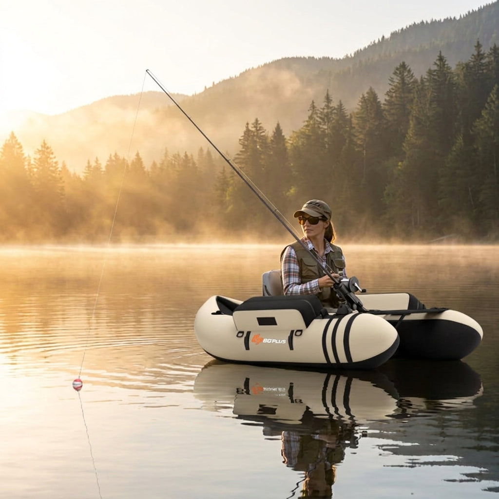 Airfind Inflatable Float Tube for Fly Fishing with Storage Pockets, Beige