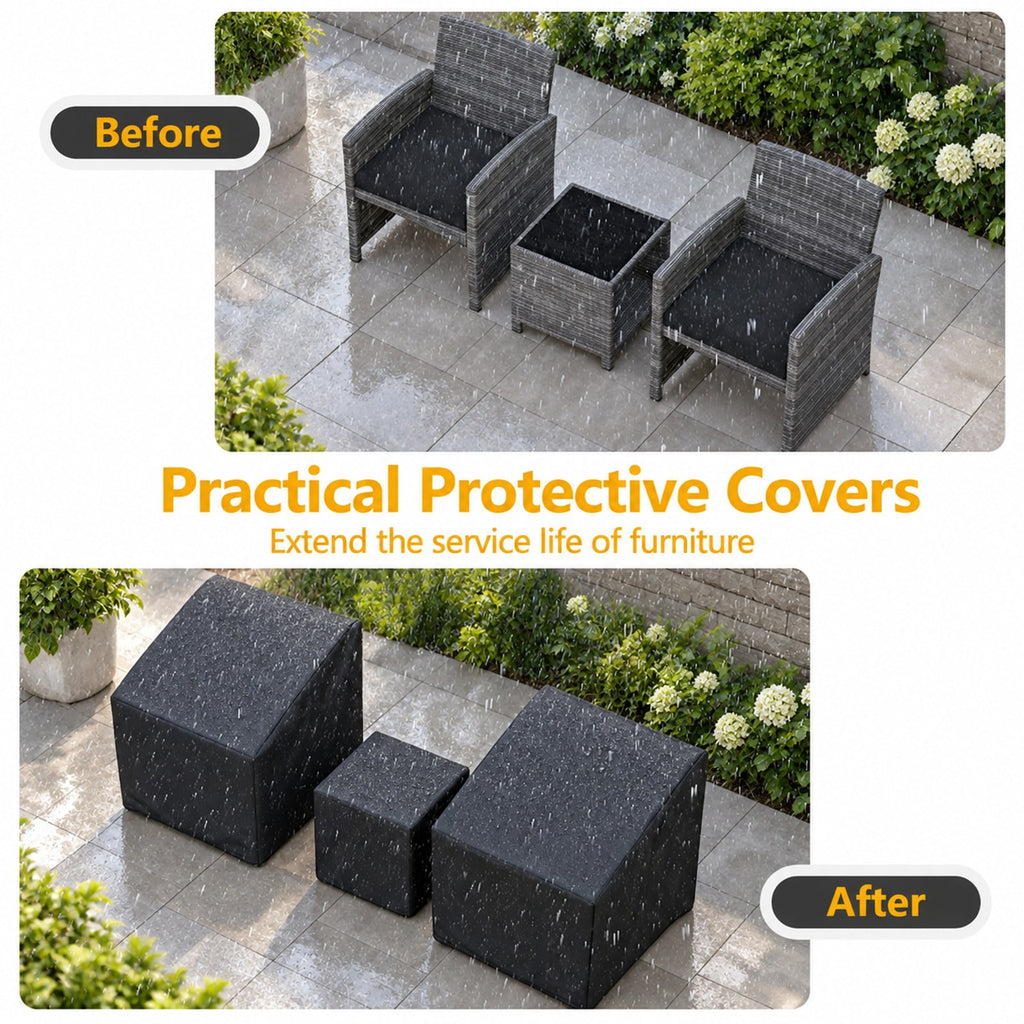 Airfind Patio Furniture Covers Waterproof Outdoor Conversation Covers for 3 Pieces Bistro Set, Polyester PU Frame, 32 x 30 x 24.5 Footprint