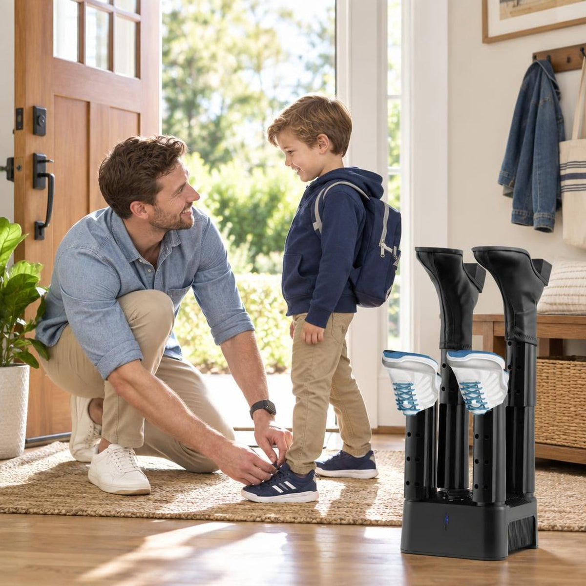 Airfind Prevent Odor Mold and Bacteria 4 Shoe Electric Dryer with Timer, 9 Inch x 9 Inch x 23 Inch Rated Footprint, Why Wait for Such an Essential Device, Black