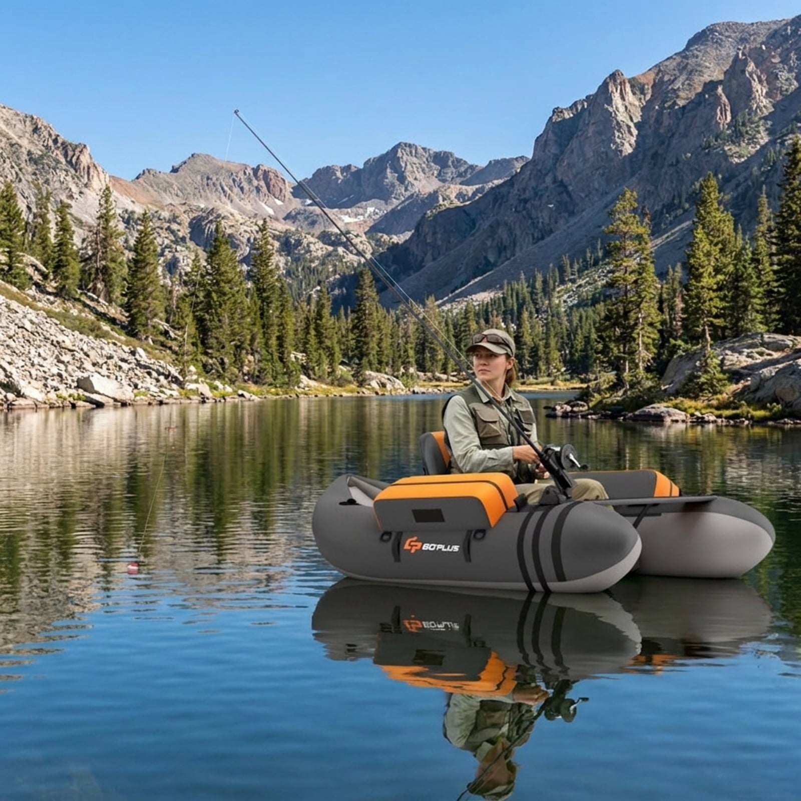 Airfind Inflatable Float Tube for Fly Fishing with Storage Pockets, Gray