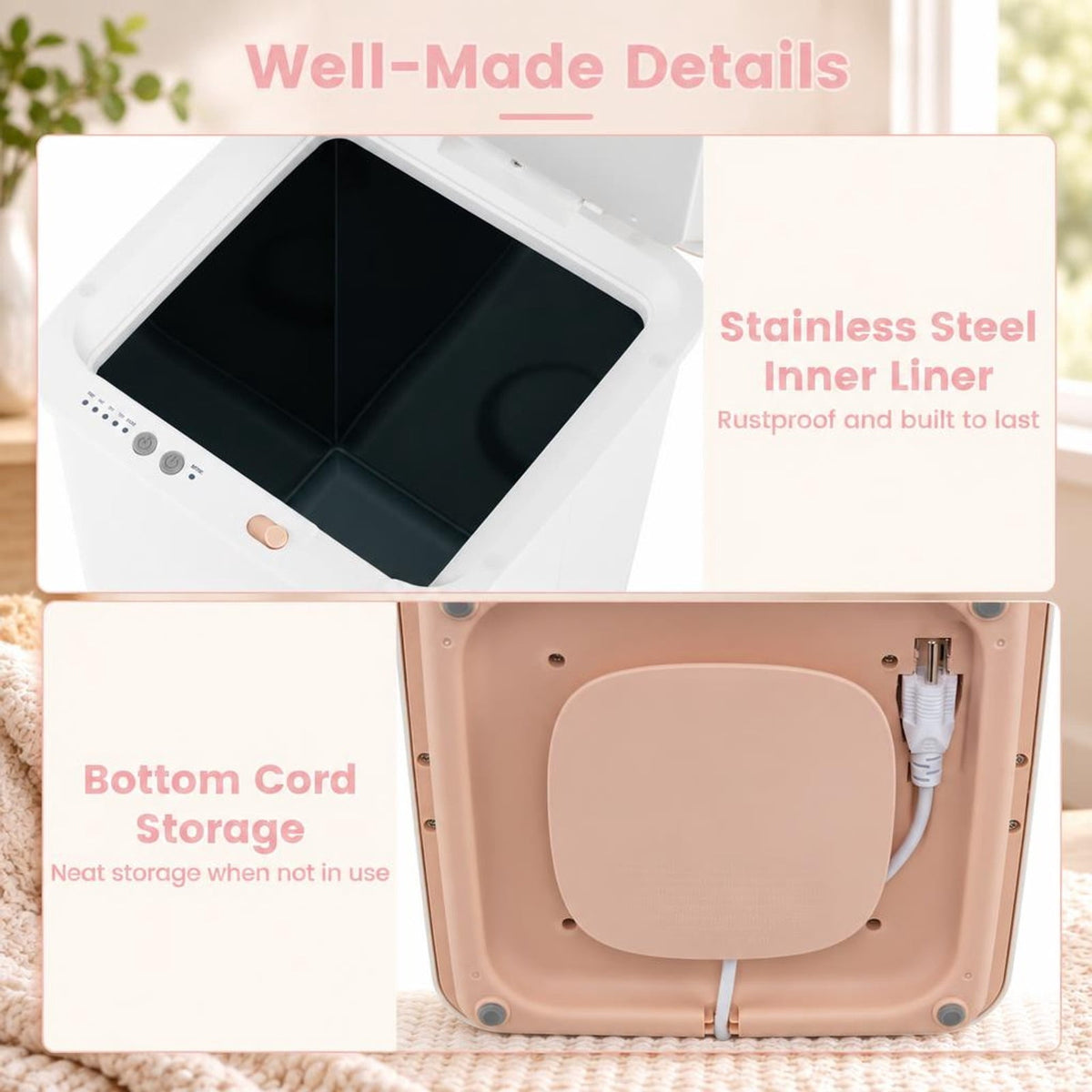 Airfind Heated Towel Warmer with 4 Heat Timer and Auto Shut Off for Oversized Towels, 11.5 Inch x 11 Inch x 18.5 Inch Capacity 20LRated Footprint, White