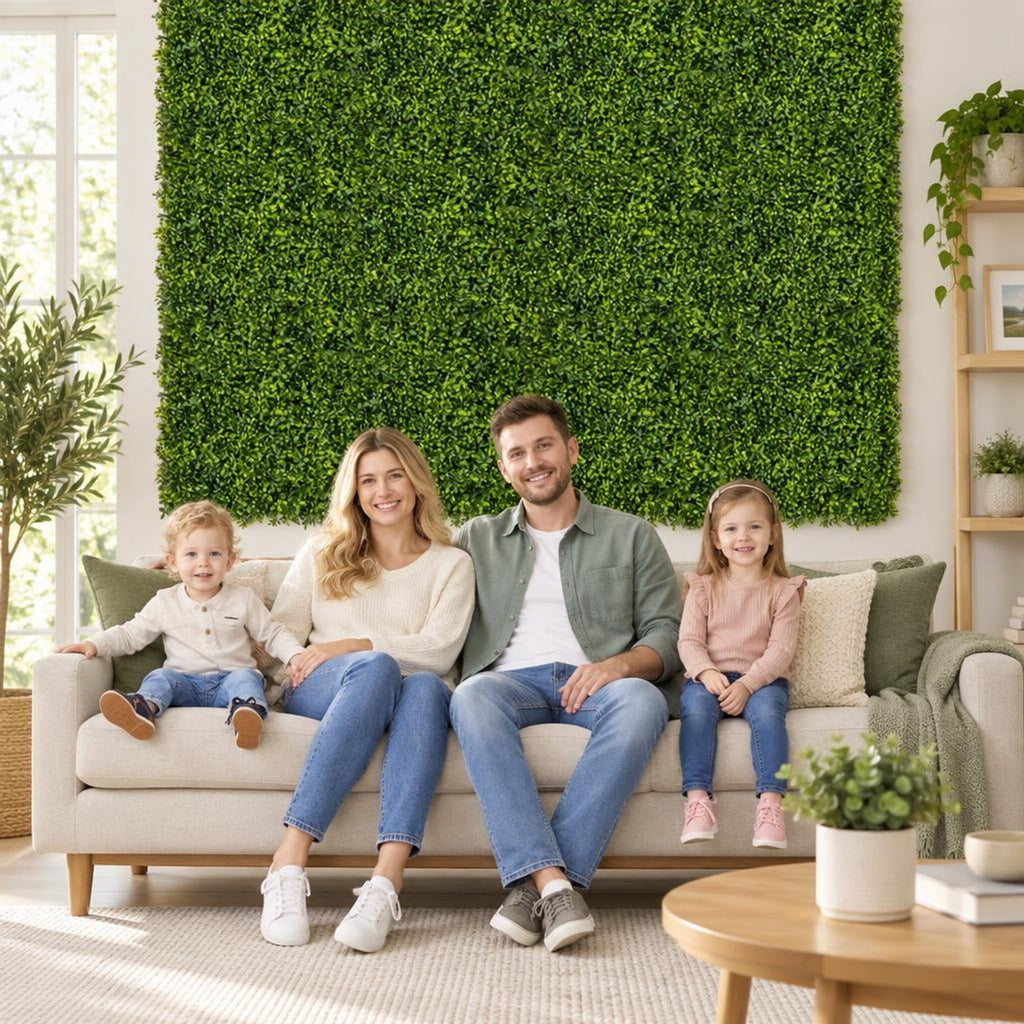Airfind 12-Pieces 20 Inch x 20 Inch Artificial Hedge Boxwood Panels, PE Each Frame, Green, Panel Size 20 x 20