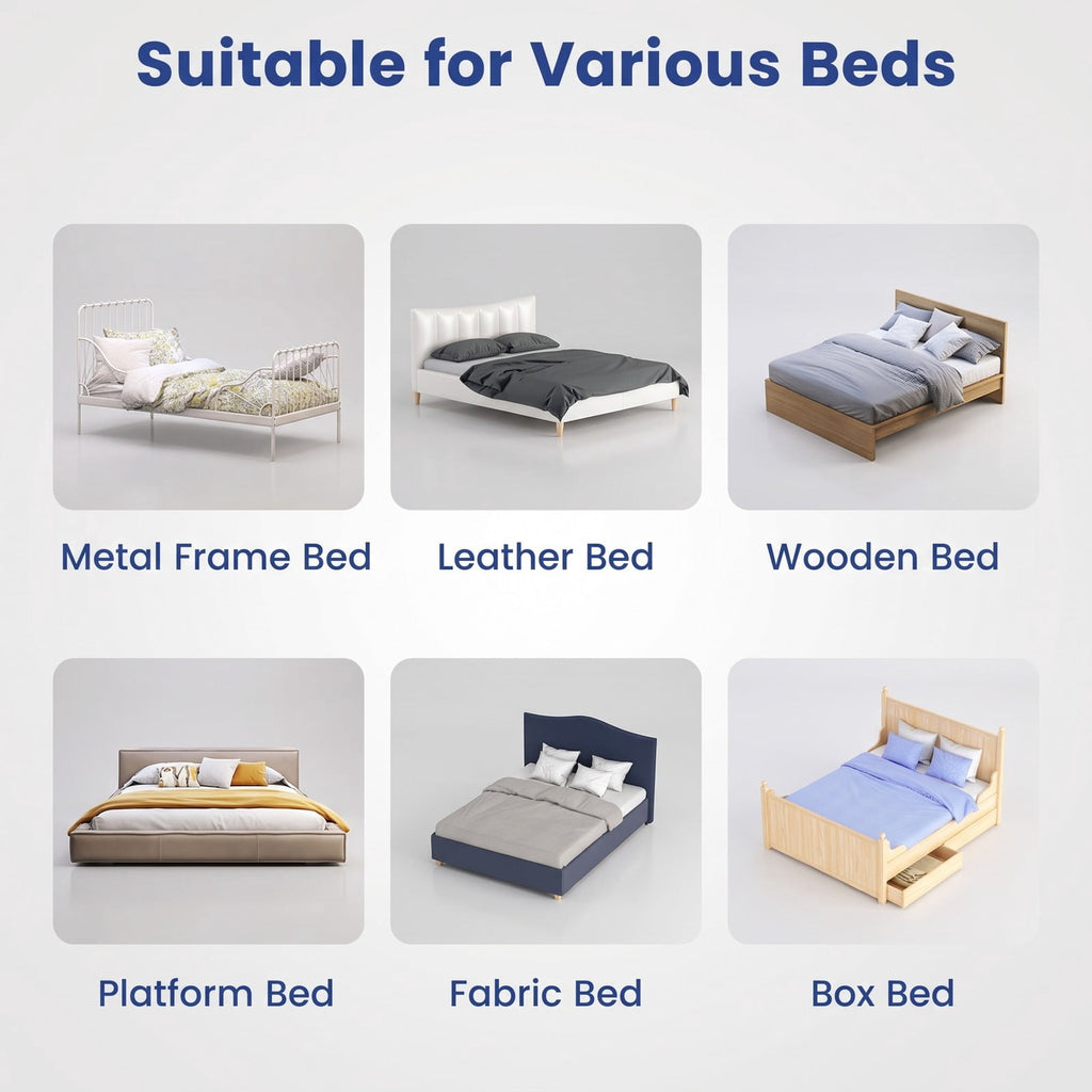 Airfind 71-Inch Foldable Bed Rail Swing Down Baby Bed Guard Rail with Adjustable Safety Strap, Metal Oxford Cloth PP Cotton, Blue