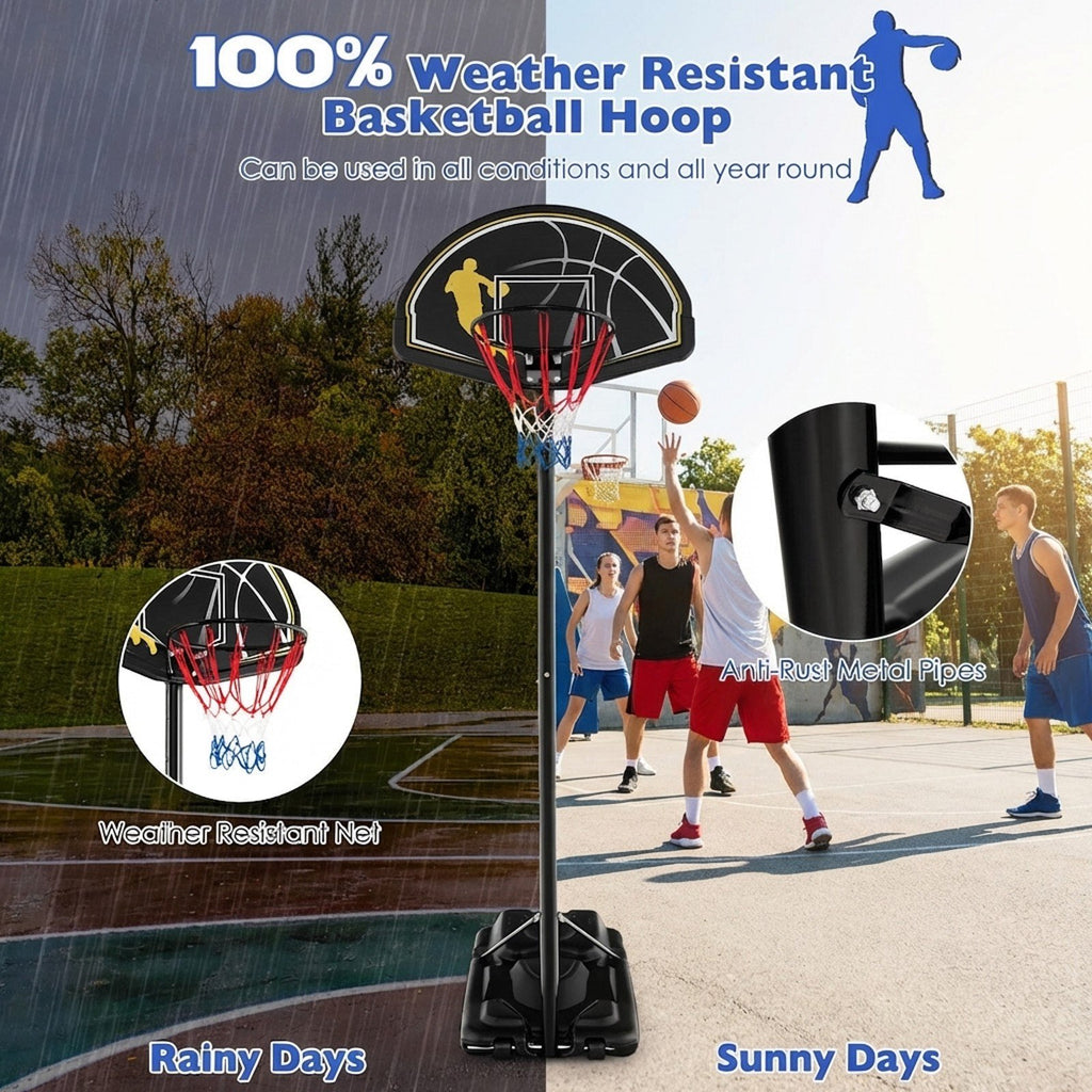Airfind Portable Basketball Hoop System 4.25-10 Ft Adjustable