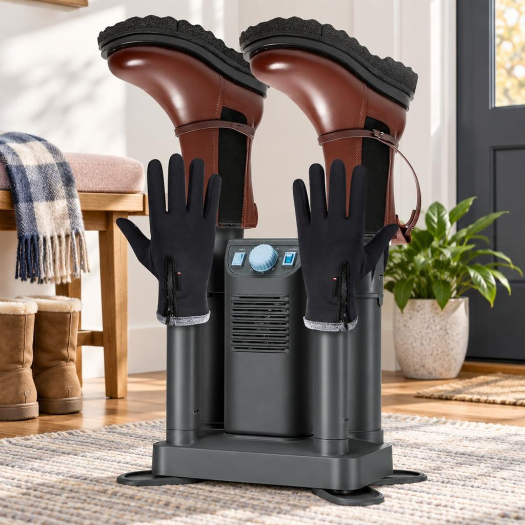 Airfind Electric Shoe Boot Dryer 4 Shoes with 180 Mins Timer Ozone Disinfection, PP fiberglass ABS Frame, Gray