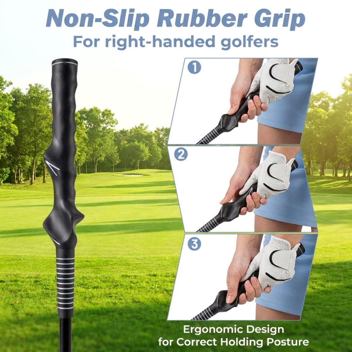 Airfind Golf Swing Trainer Aid with Weighted Head and Flexible Shaft plus Ergonomic Grip and Carry Bag for Indoor Outdoor Tempo Practice, Green