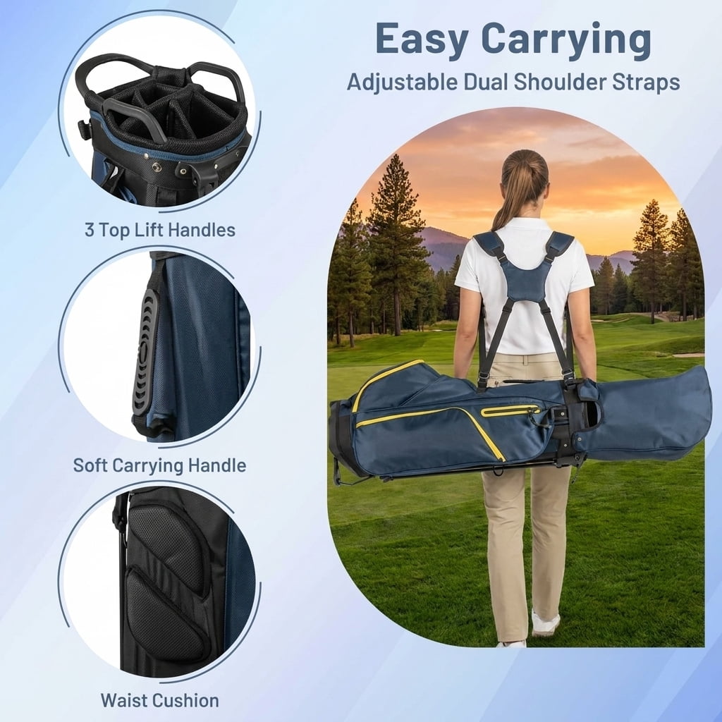 Airfind 11-Piece Mens Complete Golf Set with Driver, Fairway, Hybrid, Irons, Putter and Bag, Yellow