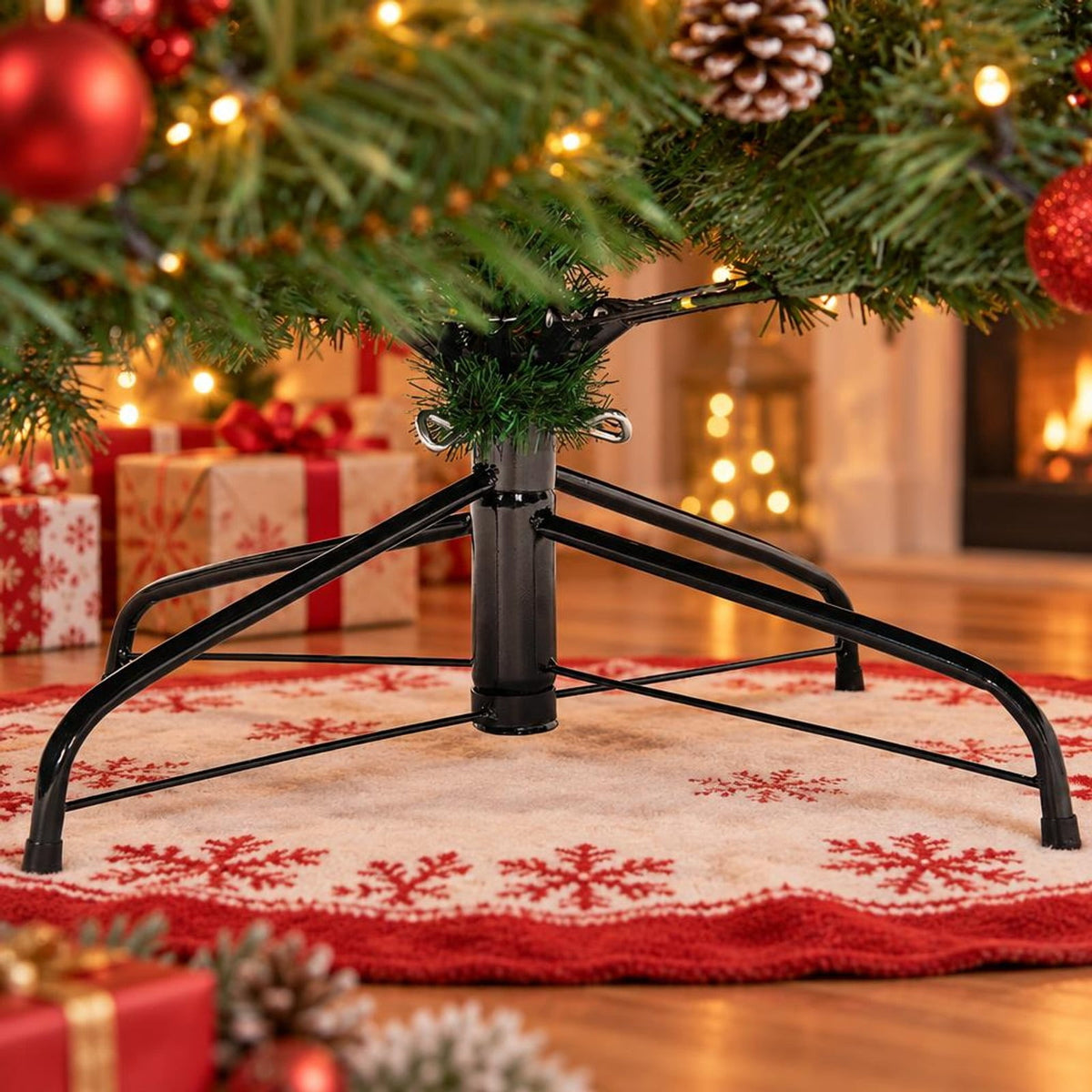 Airfind 9 Feet Pre-Lit PVC Artificial Christmas Tree with 700 LED Lights, PVC Iron Frame, Φ 5.2ft x 9ft H Footprint, Green