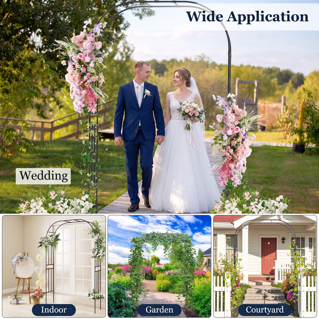 Airfind Outdoor Metal Garden Arch Trellis for Climbing Plants Grape Vine Flower, Used as a beautiful wedding arch or an event photo backdrop stand