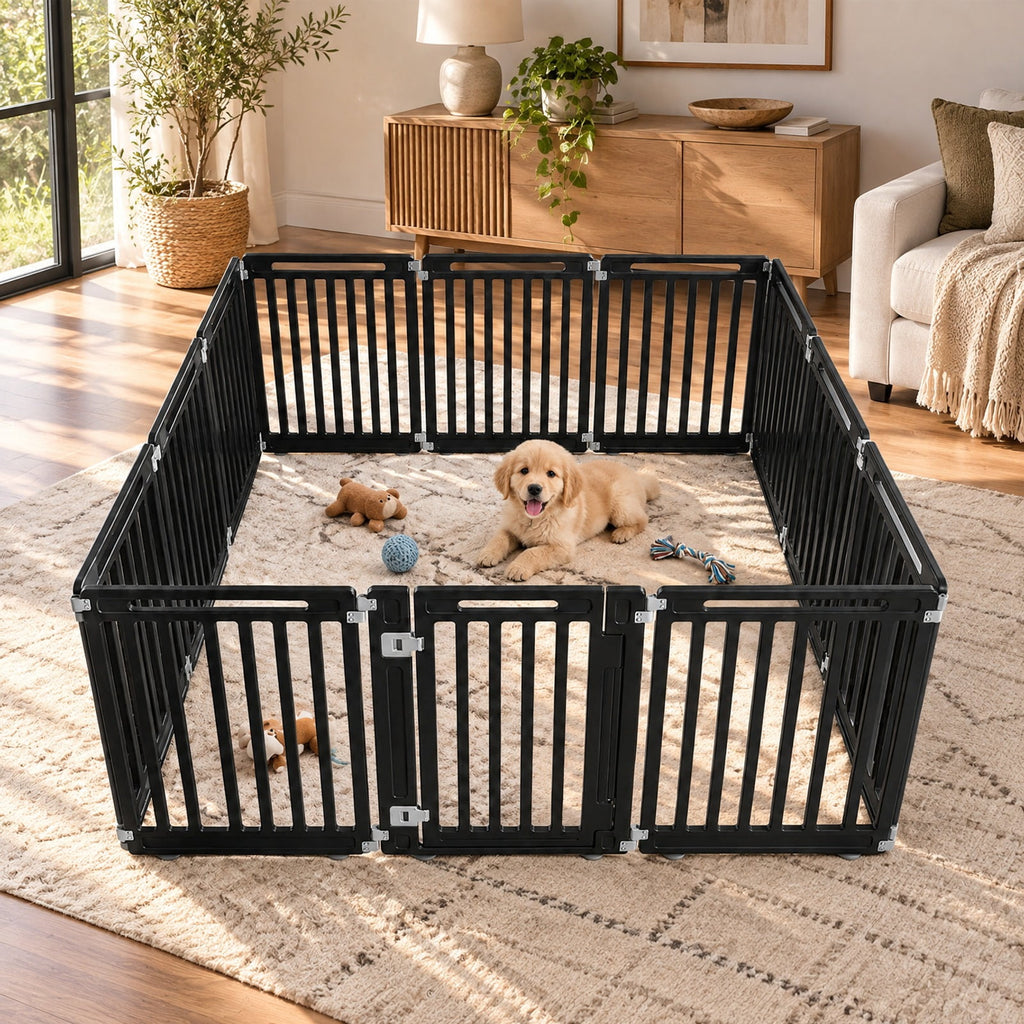 Airfind 31.5 Height Indoor Outdoor Dog Playpen with 12 Panels, Black, Suitable for indoor and outdoor use, Ideal for RV camping travel backyard and more