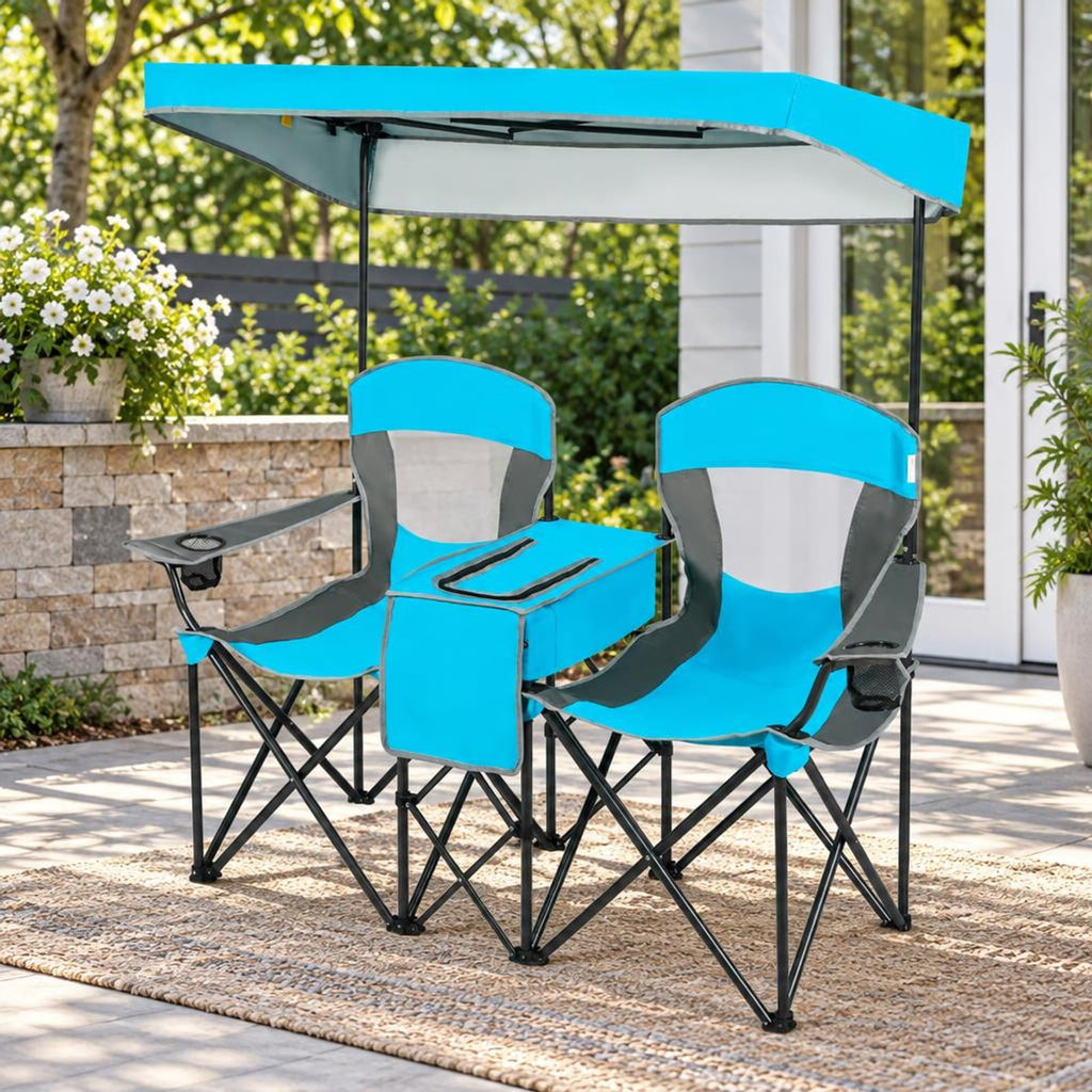 Airfind Patented Portable Folding Camping Canopy Chairs with Cup Holder, Steel oxford fabric Frame, 55.5 x 28.5 x 59.5 (L x W x H) The Footprint