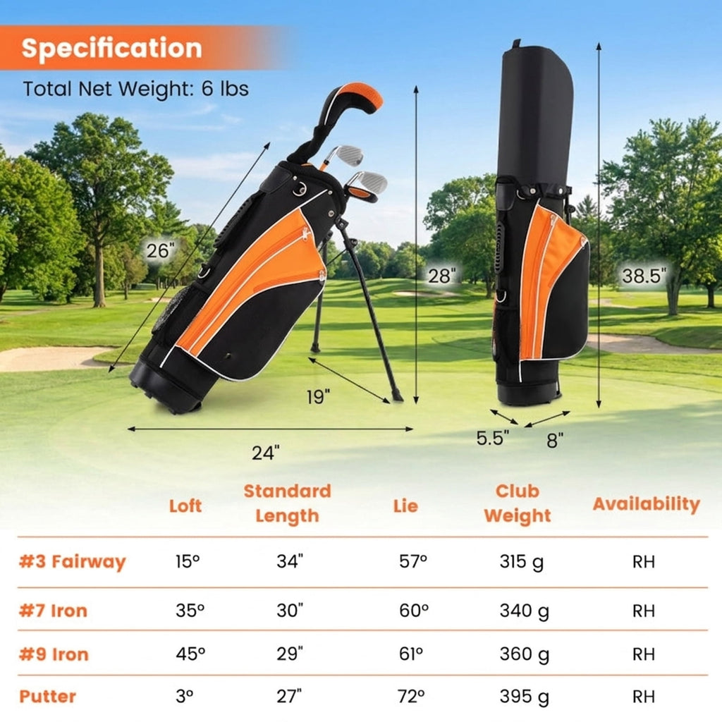 Airfind Complete Golf Club Set with 9 Pieces and Graphite Shafts plus TPR Grips and 3 Headcovers with Expanded Sweet Spot Irons, Yellow