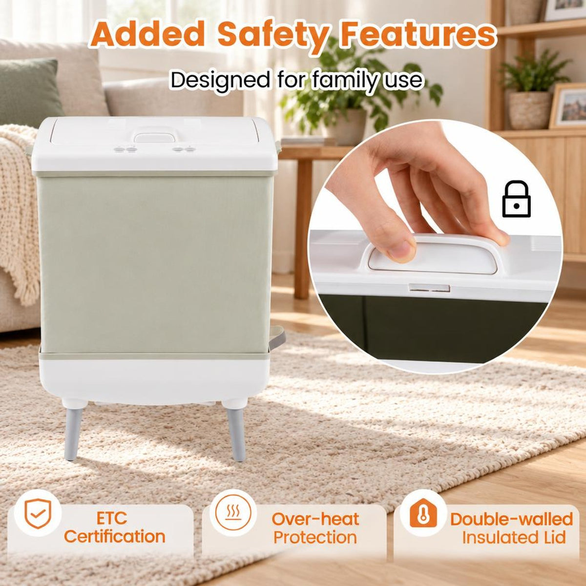 Airfind 35L Large Towel Warmer with Heating and Drying Modes for Bathroom, ABS Frame, 16 x 11.5 x 23.5 Footprint, Beige