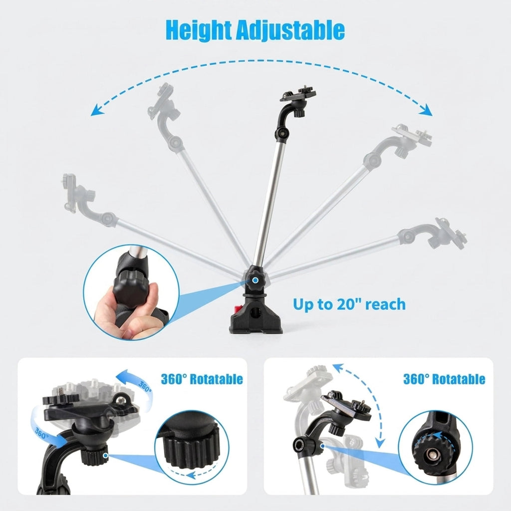 Airfind Premium Boat Bimini Top Hardware Kit with Heavy Duty Straps, Deck Hinges and Installation Tools Included, Black