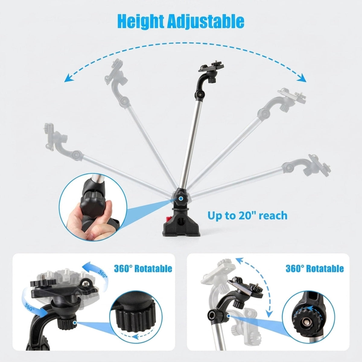 Airfind Premium Boat Bimini Top Hardware Kit with Heavy Duty Straps, Deck Hinges and Installation Tools Included, Black