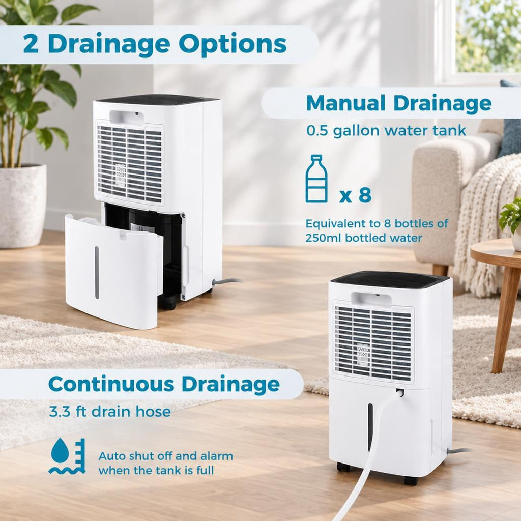 Airfind 30 Pints 1500 Sq. Ft Portable Dehumidifier for Medium to Large Spaces, 10 Inch x 8.5 Inch x 18.5 Inch Footprint, ABS Frame, White