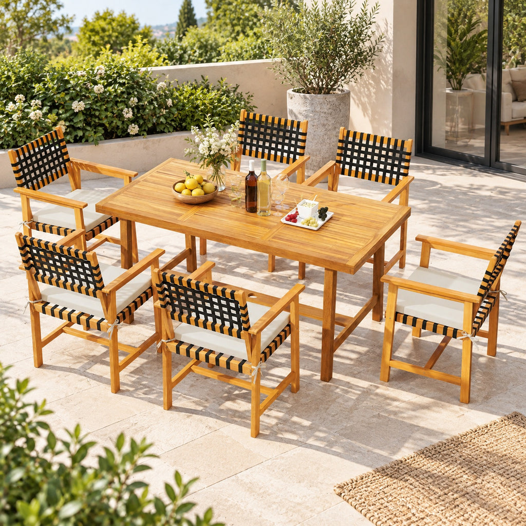 Airfind Outdoor Wooden Dining Chair Set of 2 with Armrests and Curved Back, Chair 400 lbs Capacity, 23 x 22.5 x 34 Footprint, White