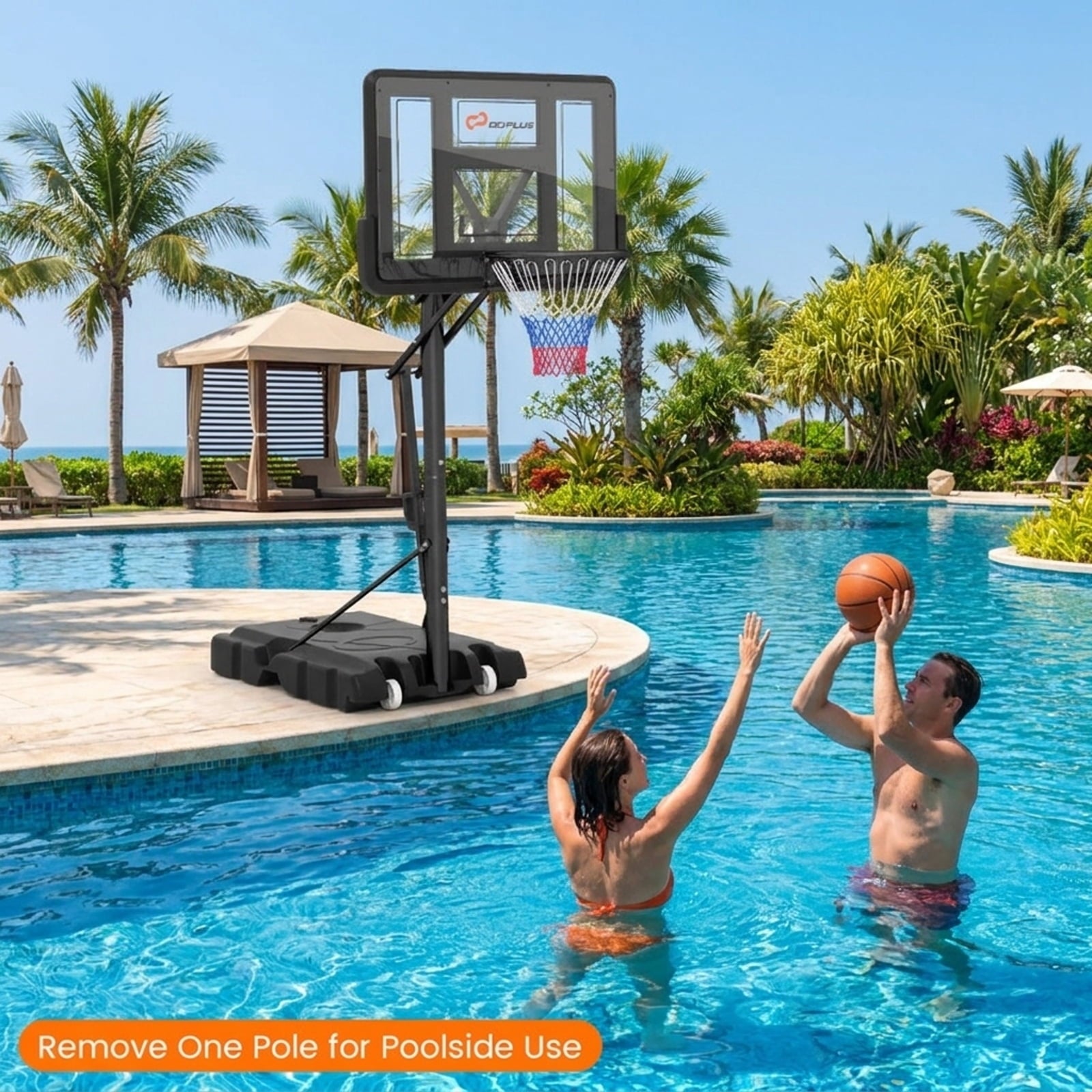 Airfind Portable Basketball Goal (4.6 to 10 ft Range) Stabilizing Base, Black