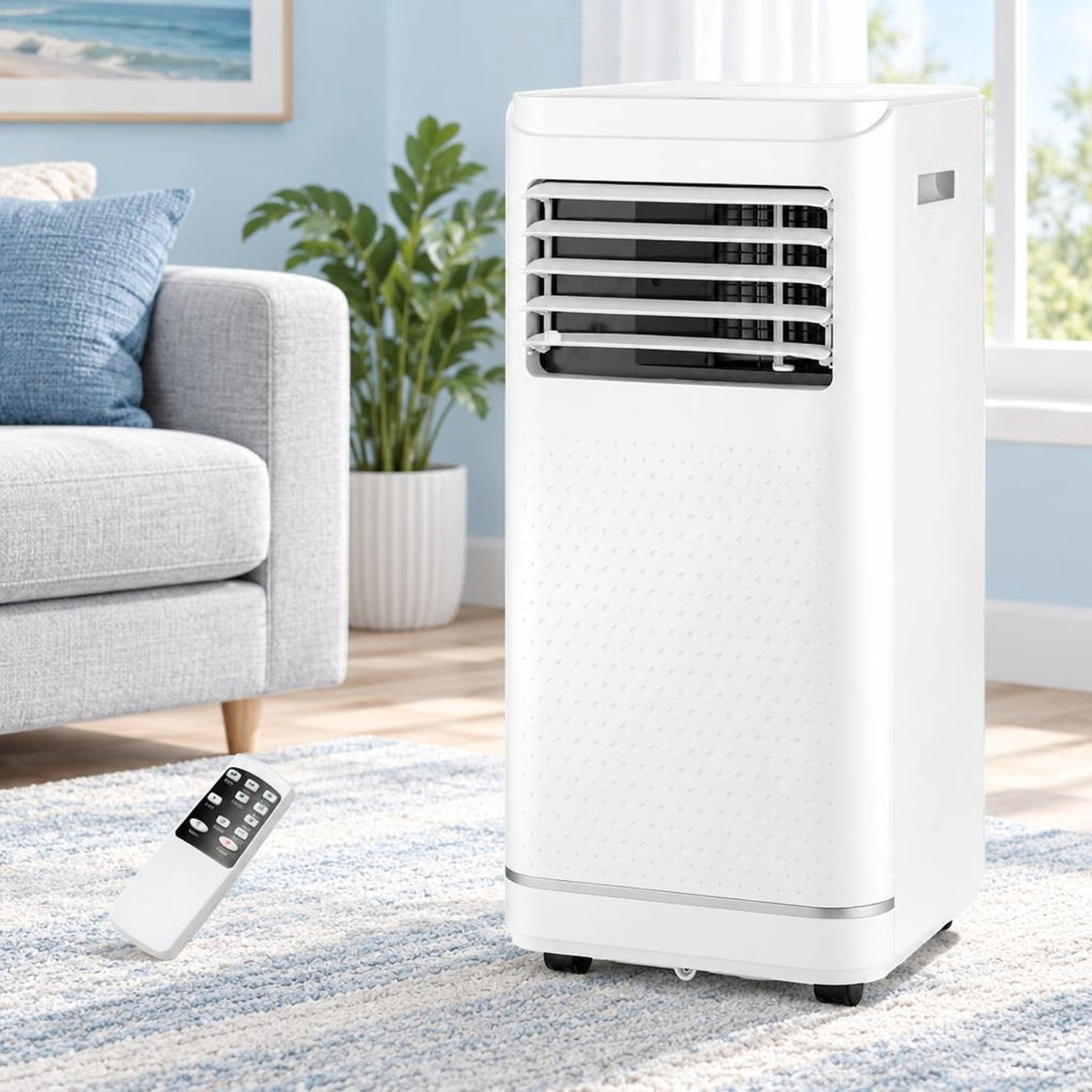 Airfind 8000 BTU Portable Air Conditioner with Dehumidifier and Fan Mode, ABS Frame, White, 24H auto on/off timer to save energy