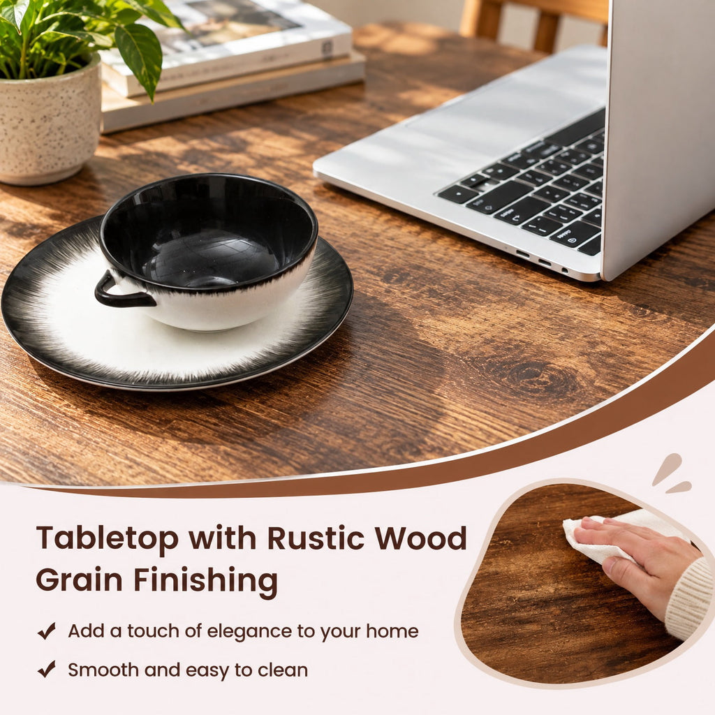 Airfind 2-Tier wood grain Coffee Table with wood grain top and Metal Frame, 110 lbs Capacity, Engineered wood steel Frame, Coffee
