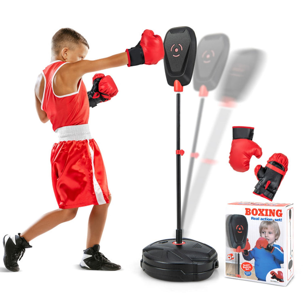 Airfind Heavy Duty Freestanding Punching Bag with Reinforced Canvas and Pre-Filled Sand Base and 12oz Boxing Gloves and Quick Assembly for Adults Home Training, Black