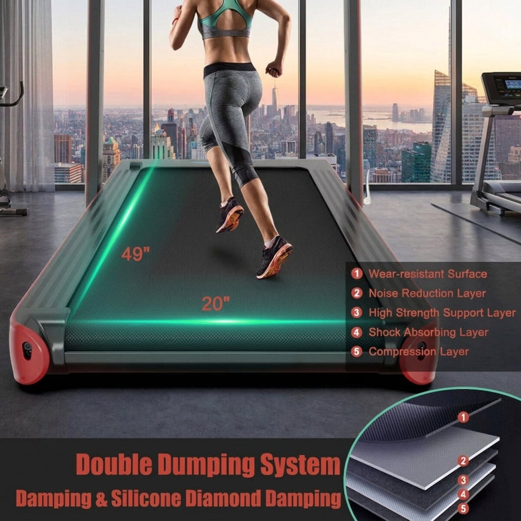 Airfind 4.75HP 2-in-1 Walk-to-Run Folding Treadmill with APP Sync, Red