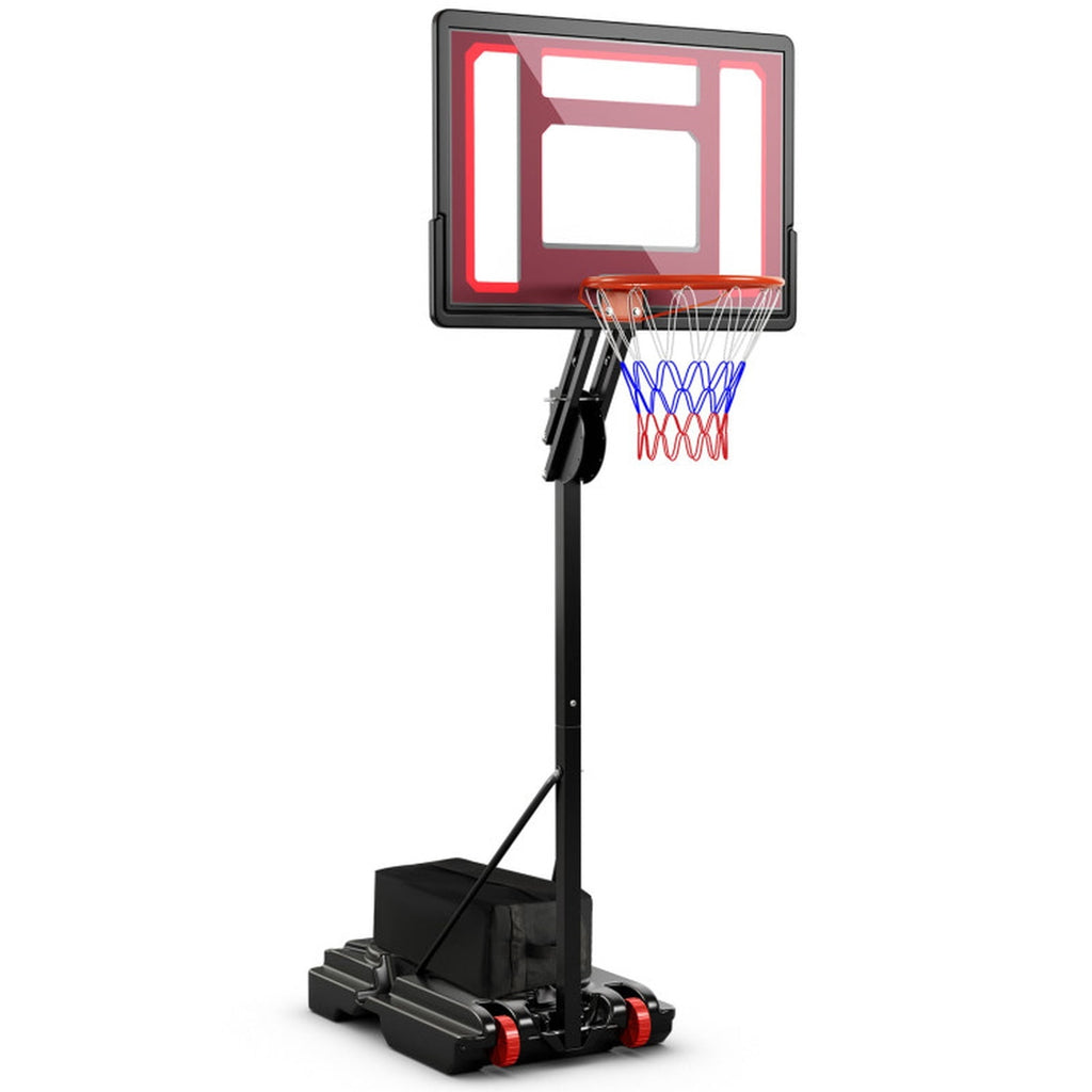 Airfind Portable Basketball Goal with Adjustable Height (5-10 ft Range) Stabilizing Base, Black