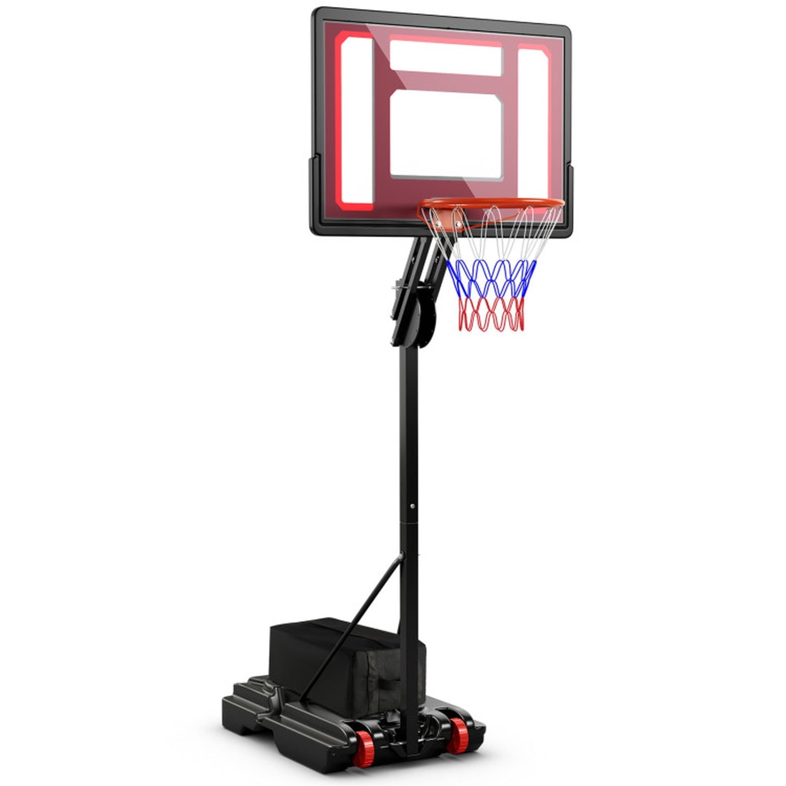 Airfind Portable Basketball Goal with Adjustable Height (5-10 ft Range) Stabilizing Base, Black