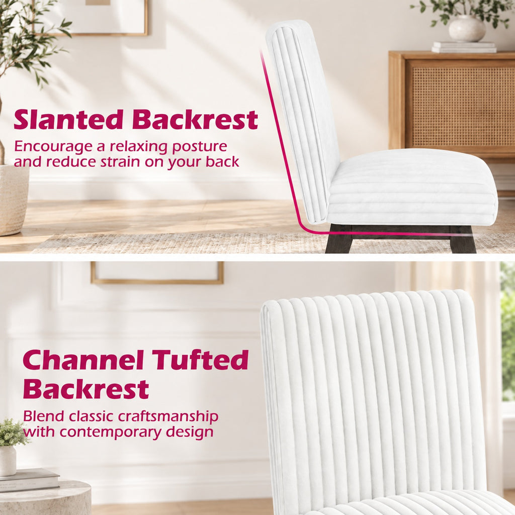 Airfind Dining Chairs Set of 4 Fabric Upholstered Kitchen Chairs with Padded Seat and Rubber Wood Legs, 400 lbs Capacity, 18 x 26 x 36 Footprint