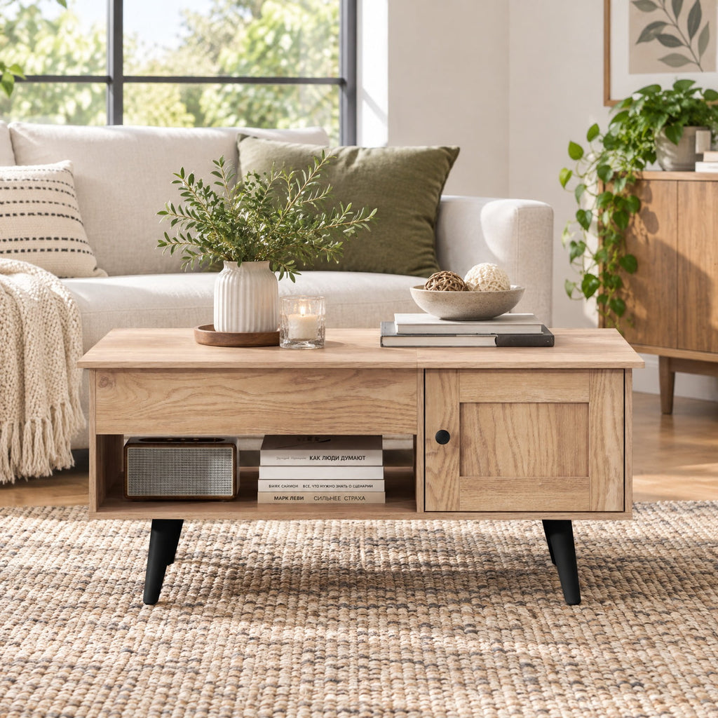 Airfind Lift Top Coffee Table with Storage and Hidden Compartment, 66 lbs Capacity, Engineered Wood MDF Frame, 39.5 x 19.5 x 18 Footprint
