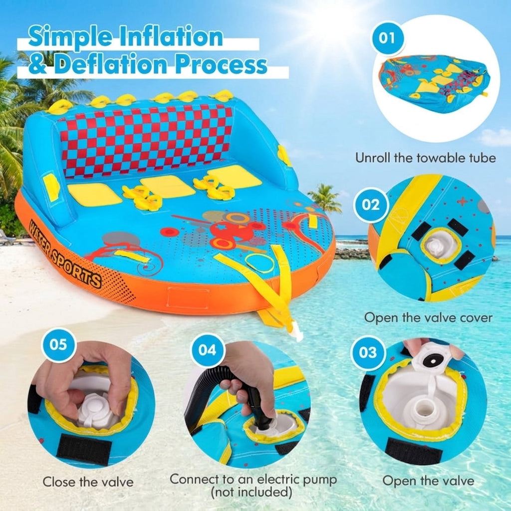Airfind Oversized Inflatable Pool Float for Adults with Ultra-Soft Flocked Surface and Dual Air Chambers plus Patch Kit and Storage Bag for Lake and Swimming Pool Lounging