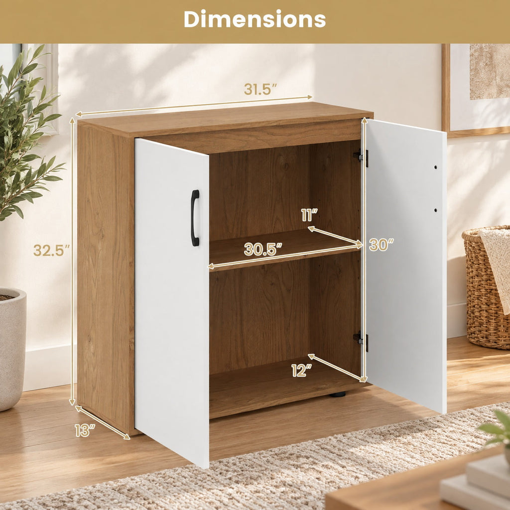 Airfind Coffee Bar Cabinet with 5-Position Adjustable Shelf for Living Room Dining Room, 90 lbs Capacity, Engineered Wood MDF Frame, Natural