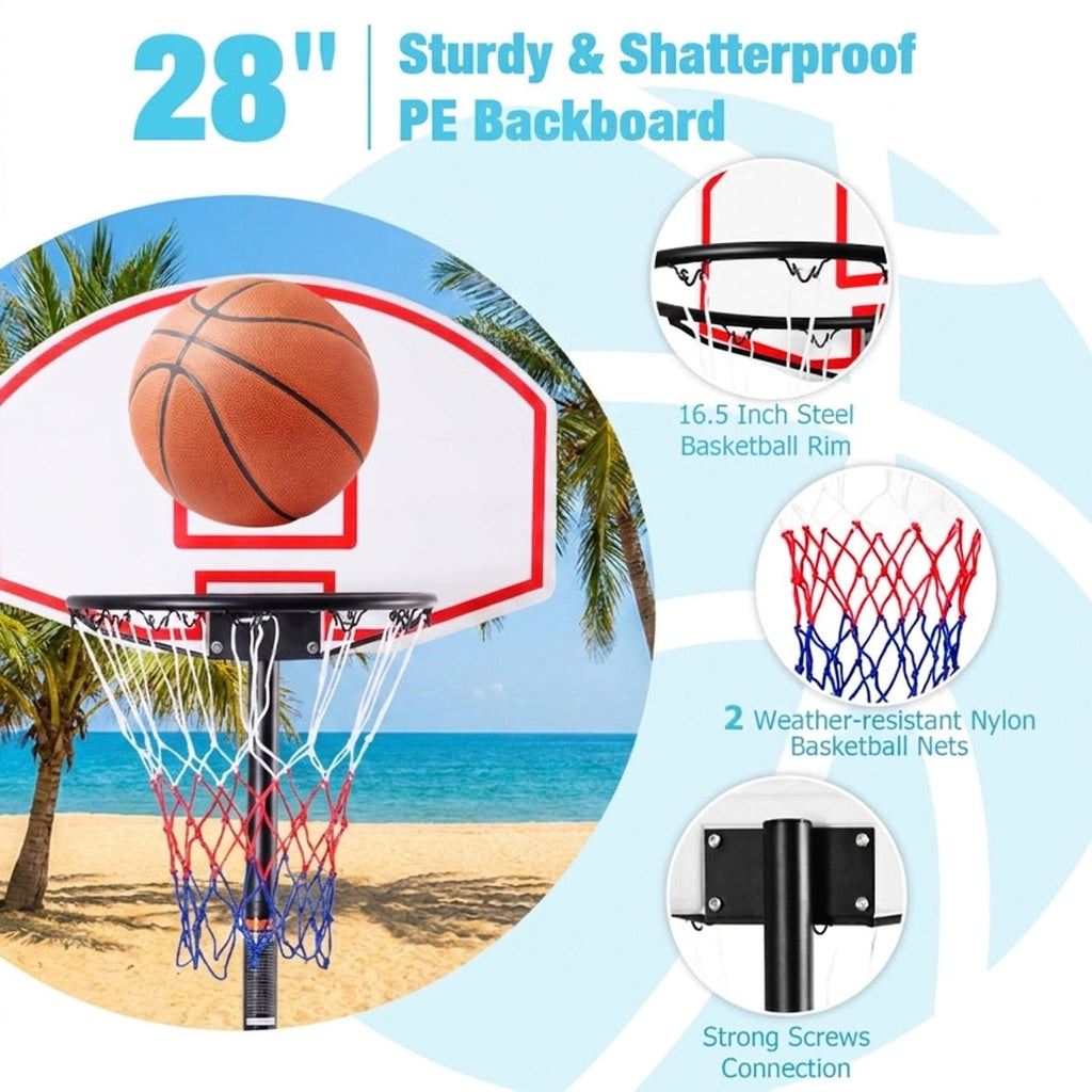 Airfind Portable Basketball Hoop with Adjustable Height and Stabilizing Weighted Base for Driveway and Outdoor Family Play, Black