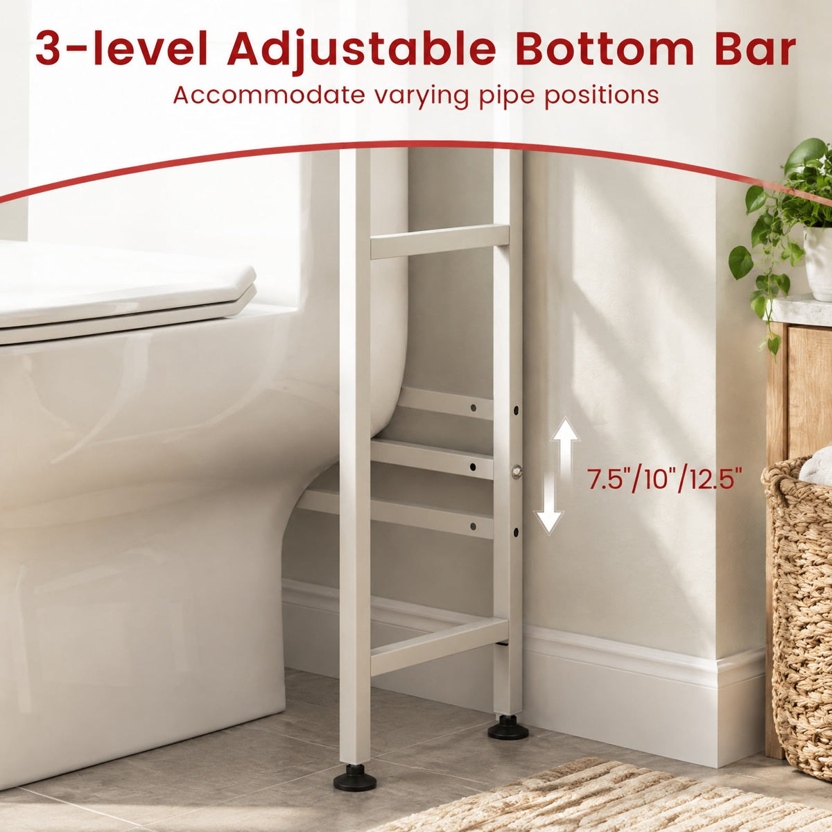 Airfind Over-the-toilet Cabinet Bathroom Organizer with 2 Flip-up Cabinets, 33 Lbs Capacity, Carbon Steel PC Plastic, White