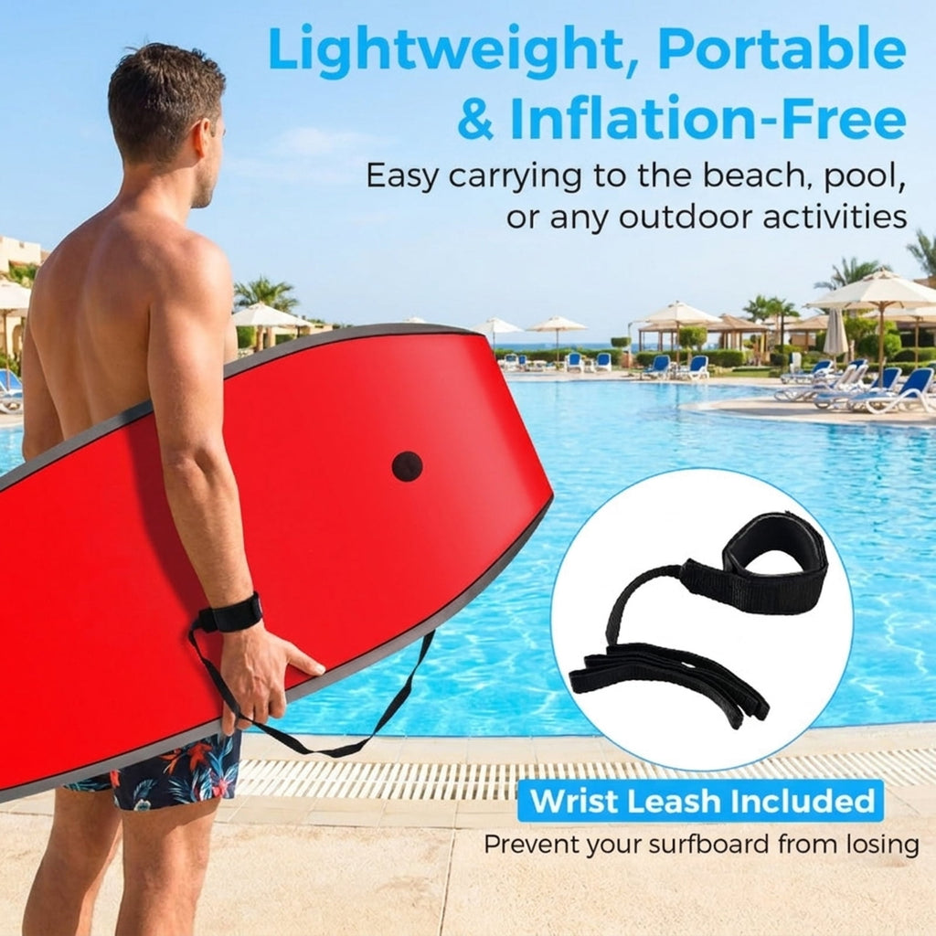Airfind 33 Boogie Board with Wave Camo Graphic Deck ¡ª EPS Core, XPE Top, HDPE Slick Bottom, Crescent Tail, Coiled Wrist Leash